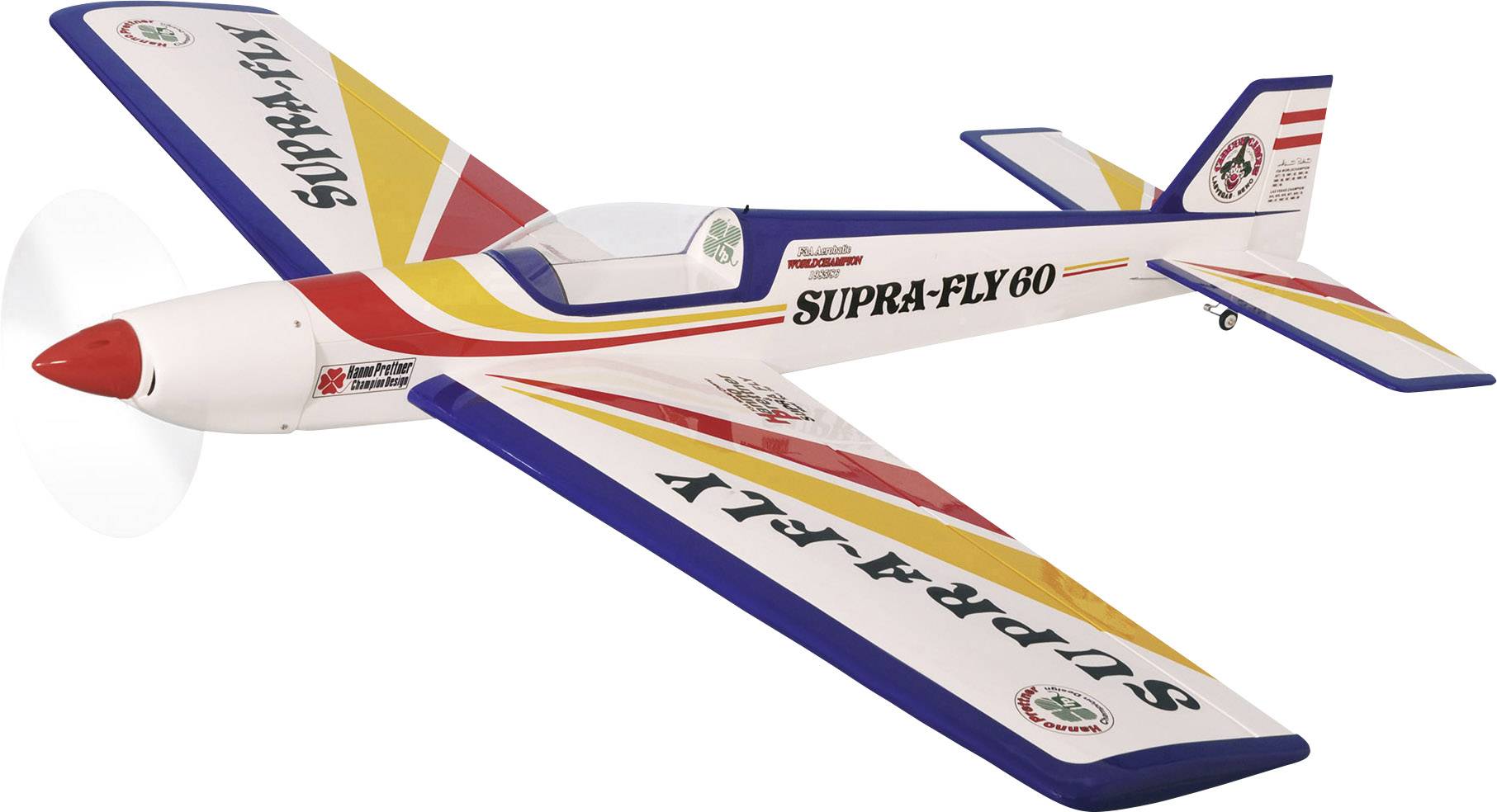 Pichler Supra Fly 60 Rød Gul RC motorfly model ARF 1720 mm købe