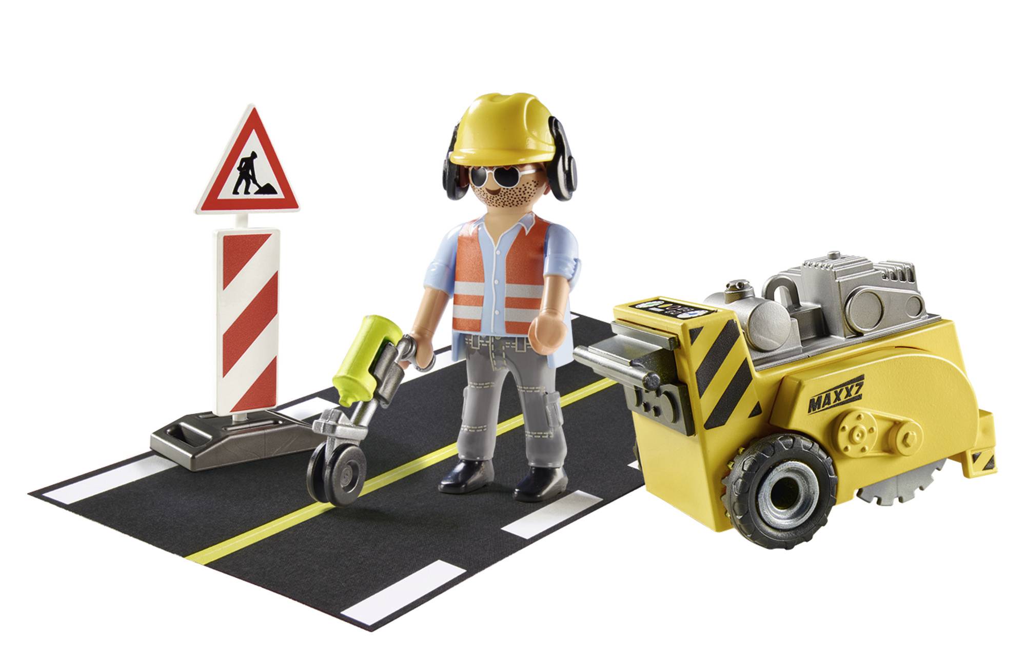 Playmobil City Action Construction Worker With Edge Trimmer 71185