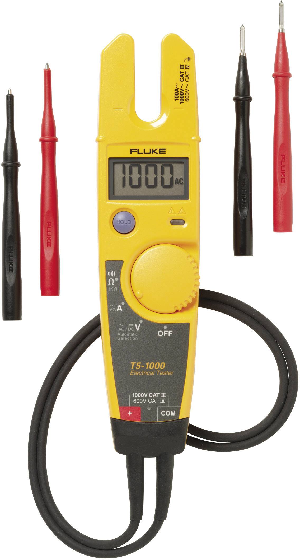 Fluke T Two Pole Voltage Tester Cat Iii V Lcd Acoustic