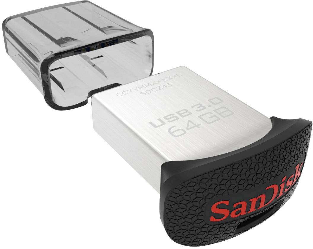 SanDisk Cruzer Ultra Fit USB Stick 64 GB Black SDCZ43 064G GAM46 USB 3