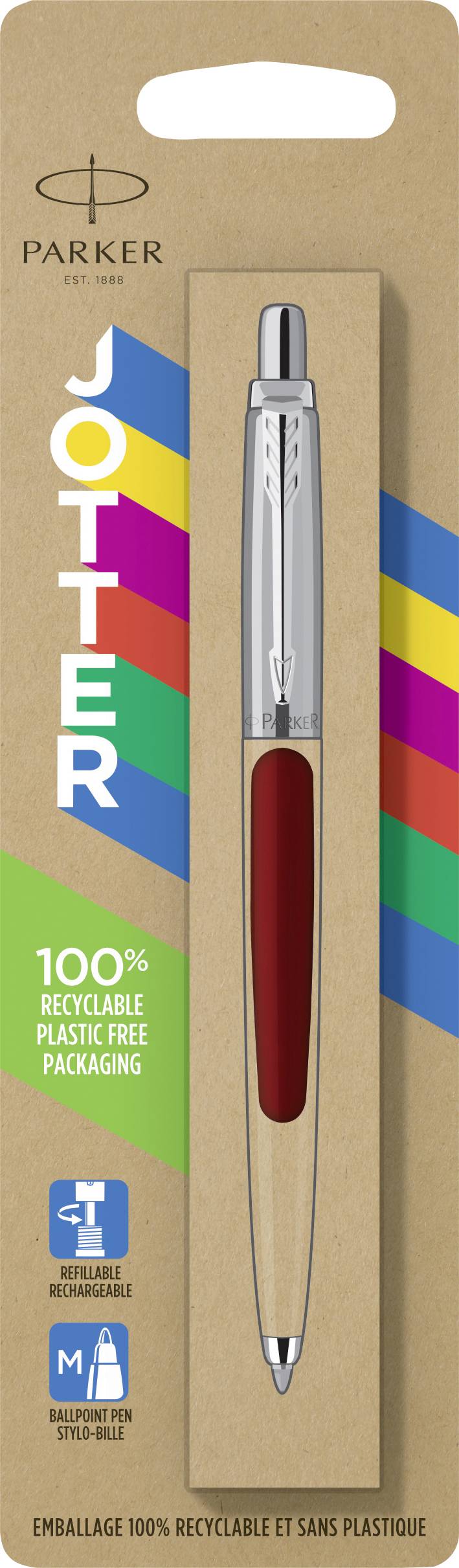 Parker Stylo Bille Jotter Rouge Couleur D Criture Bleu