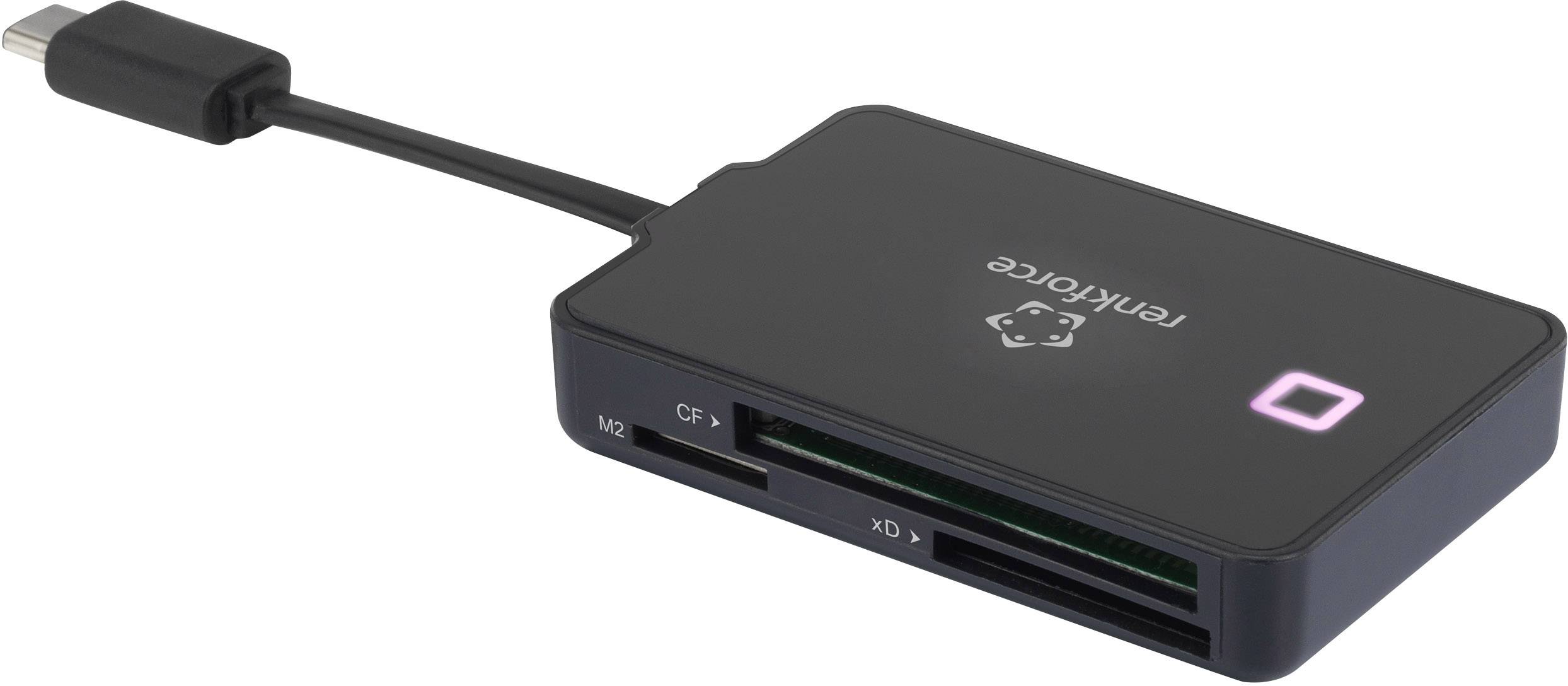 Lecteur de carte mémoire externe Renkforce CR36e USB C USB 2 0 noir