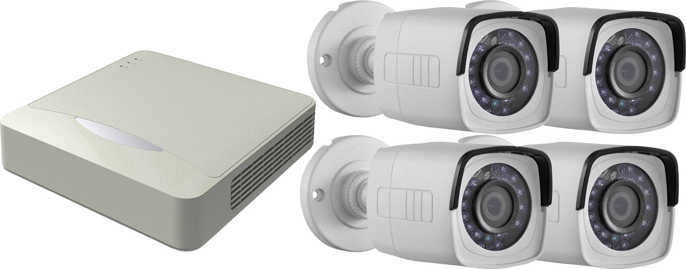 Jeu de caméras de surveillance HD TVI HiWatch 4 canaux avec 4 caméras