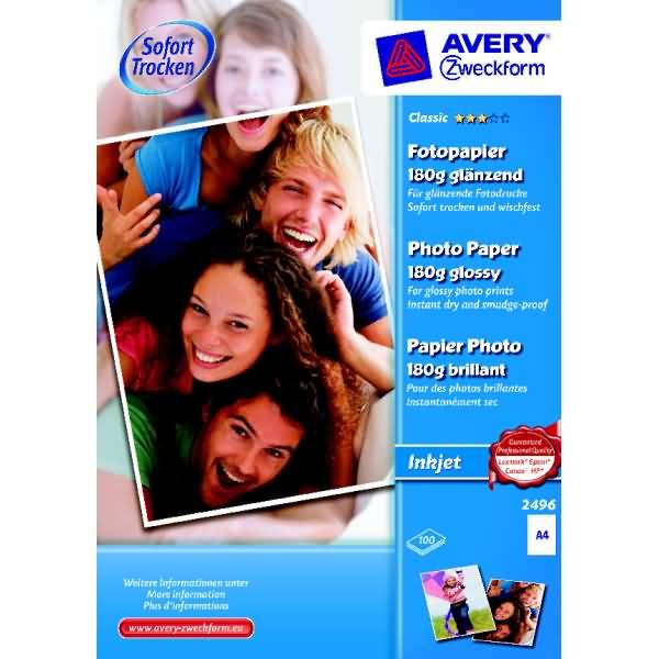 Avery Zweckform Classic Photo Paper Inkjet 2496 Papier Photo DIN A4 180