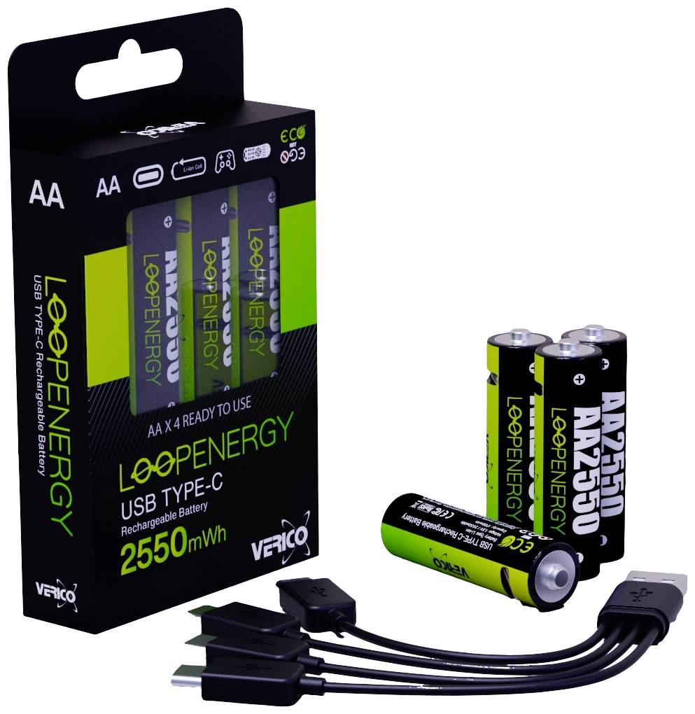 Verico LoopEnergy USB C Micro AAA Akumulator Li Ion 600 MAh 1 5 V 4