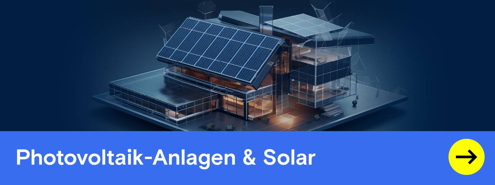 Modernes Hausmodell mit Solarzellen. Photovoltaik-Anlagen.