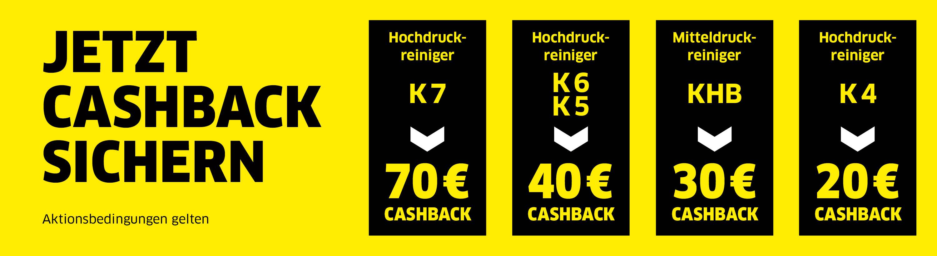 Kärcher Cashback - bis zu 70€ Cashback erhalten