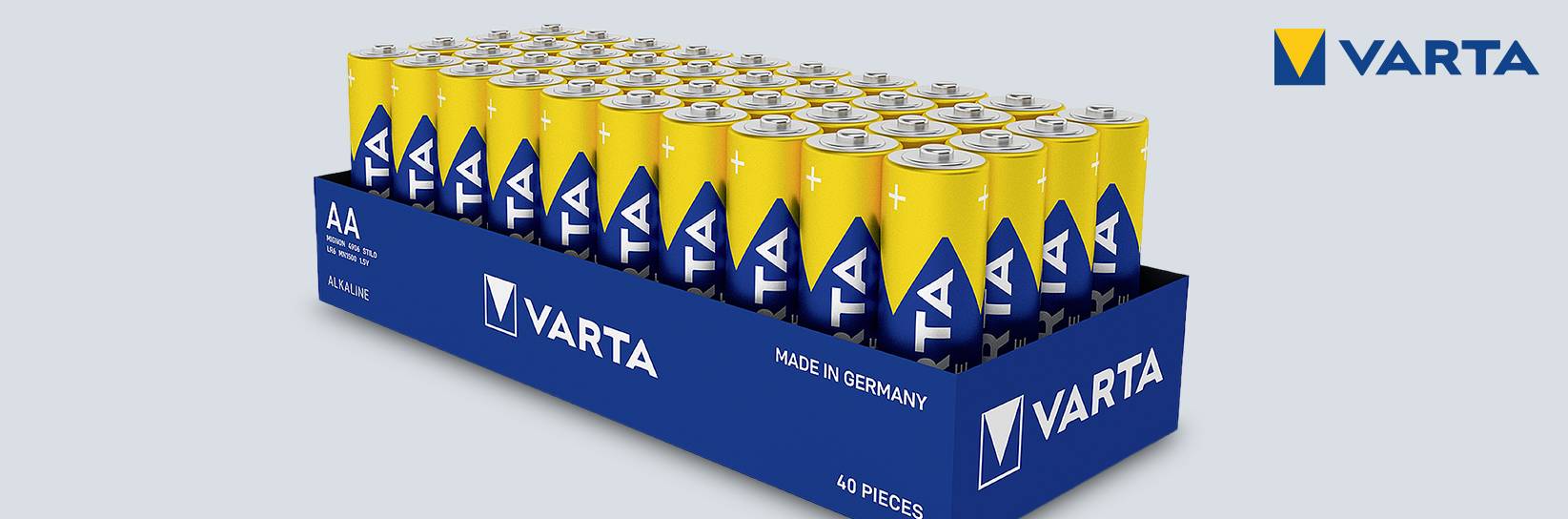 Varta AA Batterien, 40er-Packung. Made in Germany.