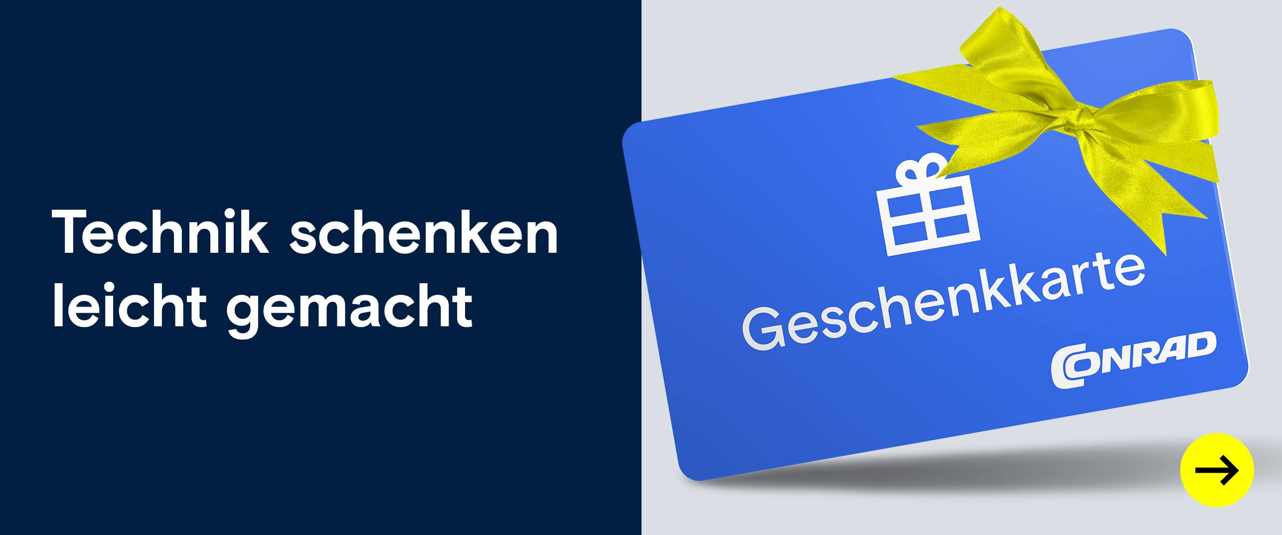 Abbildung einer Conrad Geschenkkarte, Technik schenken leicht gemacht