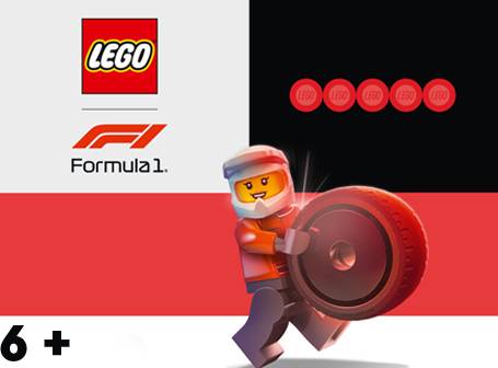LEGO Formel 1 Rennwagen und Fahrer Minifigur.