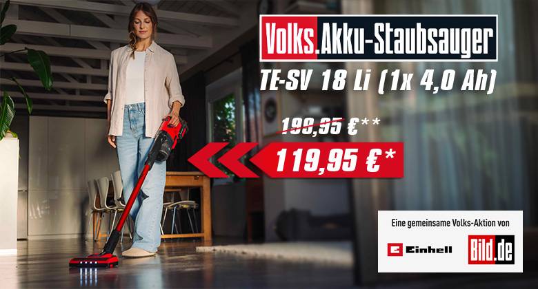 Volks-Akku-Staubsauger TE-SV 18 Li (1x 4,0 Ah)