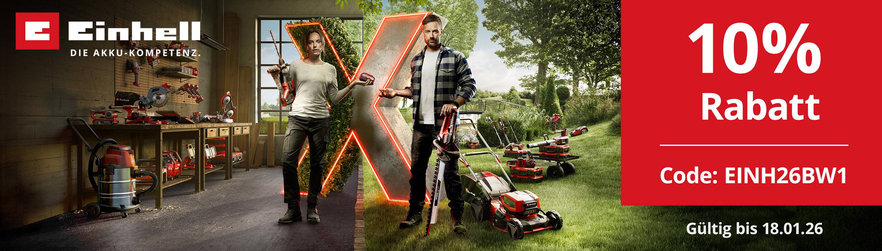 10 % Rabatt auf verfügbare Einhell Produkte sichern