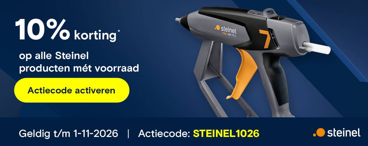 10% korting* op vele Steinel producten mét voorraad