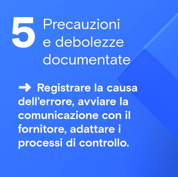 Derivare le precauzioni e documentare i punti deboli