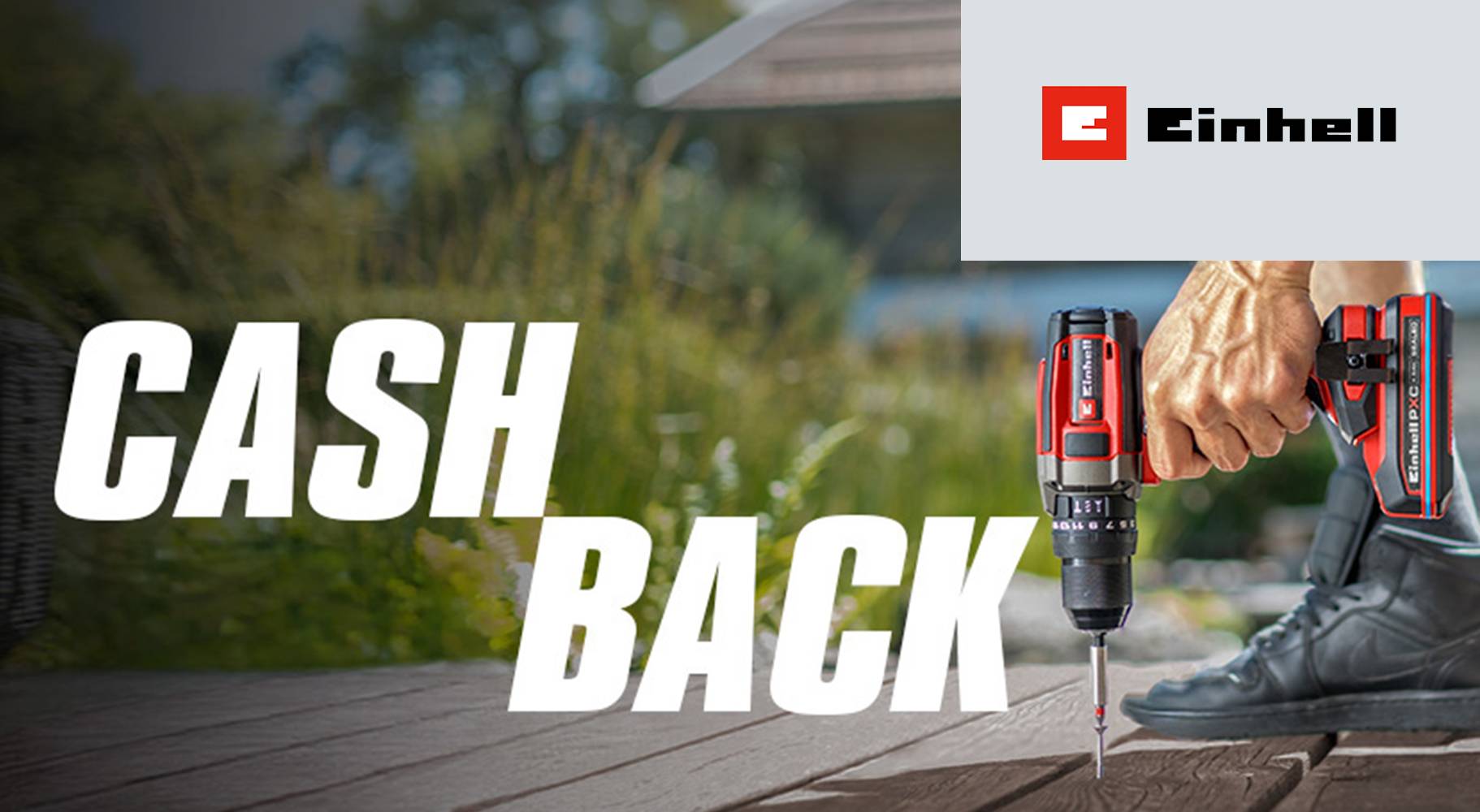 Einhell Cashback-Aktion – Je nach Einkaufswert bis zu 100 € Cashback.