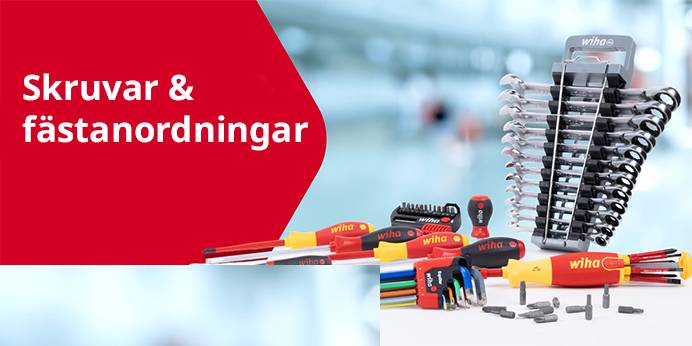 Wiha verktygssats för skruvar och fästelement, olika verktyg.