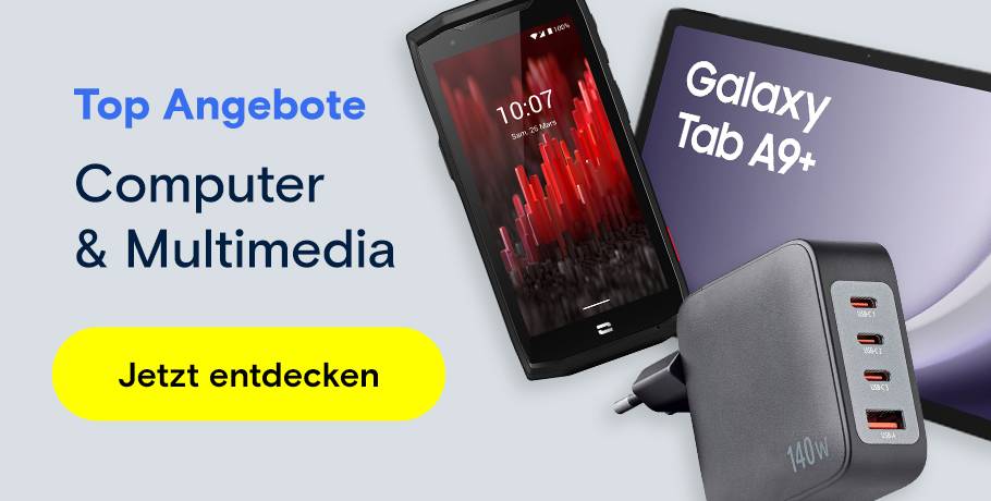 Auf dem Bild erkennt man eine Anzeige über Top Angebote Computer und Multimedia. Weiterleitung zu einer Produktseite  über Top Angebote Computer und Multimedia.