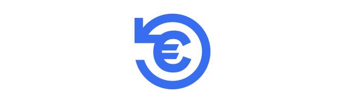 Icon mit einem Eurozeichen und einem gegen den Uhrzeigersinn gedrehten Pfeil außenrum