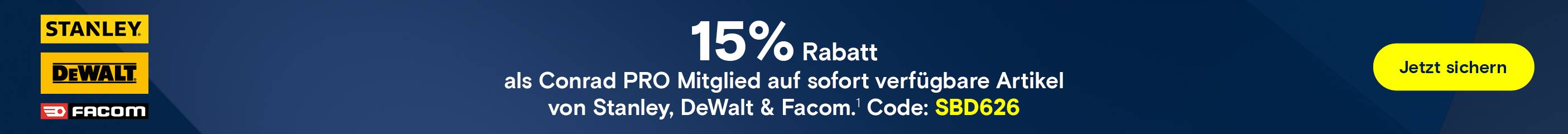 Stanley, DeWalt & Facom Rabatt