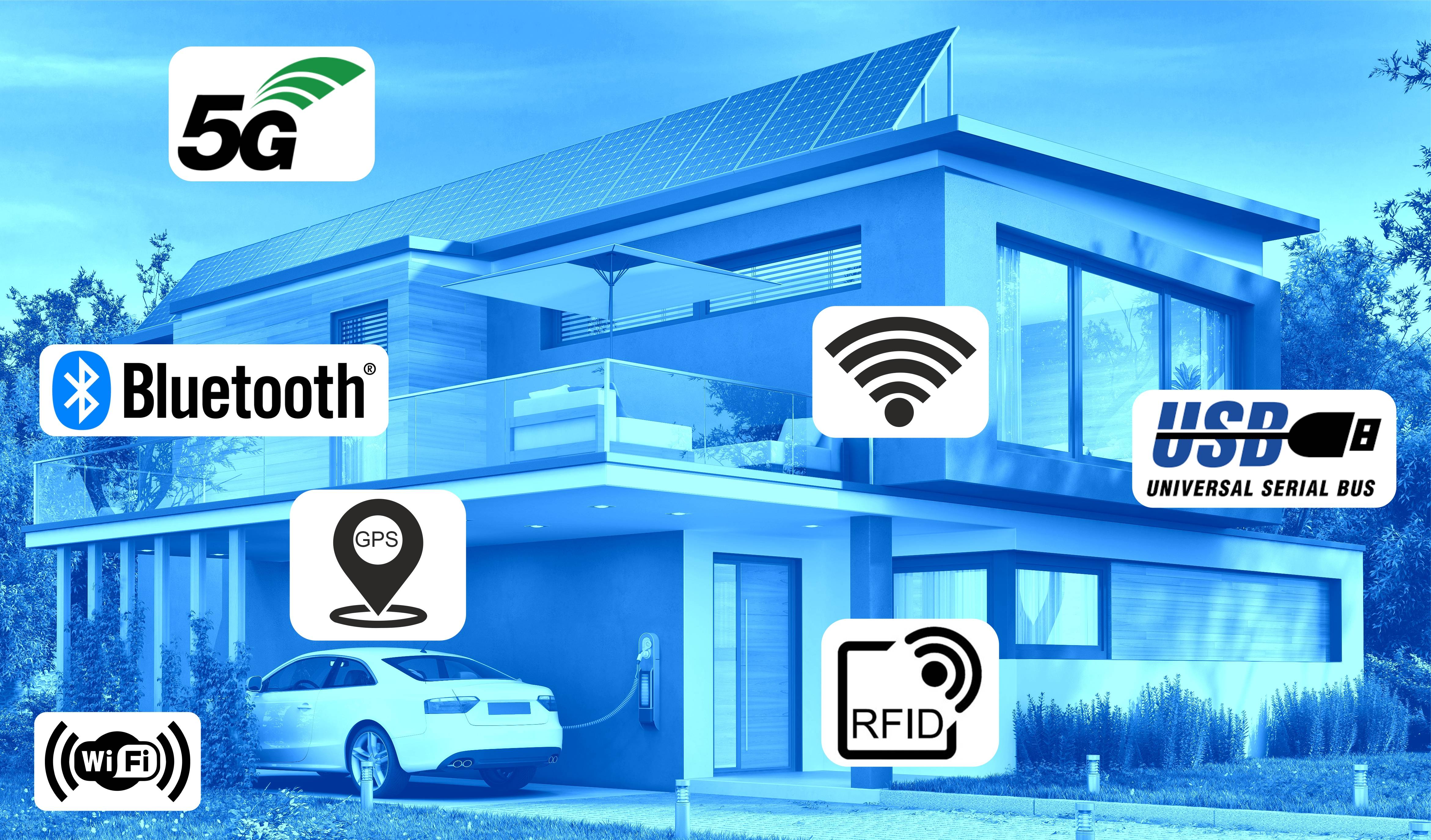 Kommunikationsstandards wie USB, Bluetooth, etc.