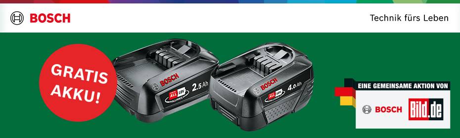 Bosch Akku Aktion 2024 » Gratis Akku sichern