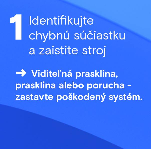 Identifikujte vadnou součástku a zajistěte stroj