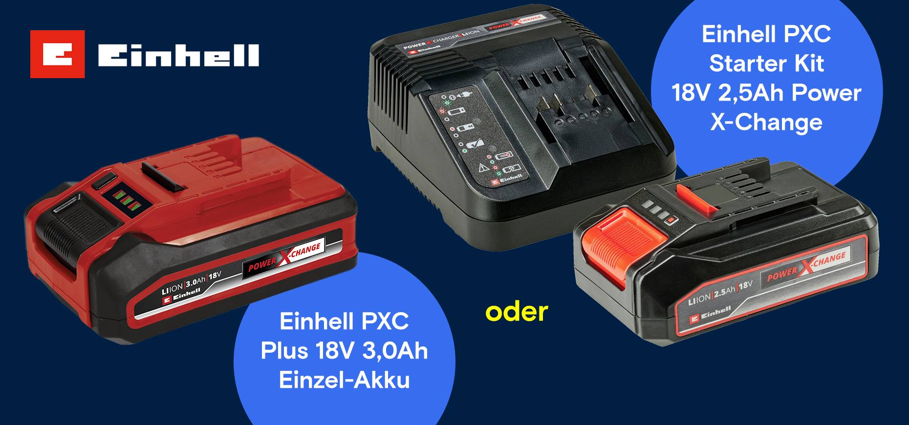 Sie haben die Wahl: 2,5 Ah Starter-Kit oder 3,0 Ah Einzel-Akku gratis sichern