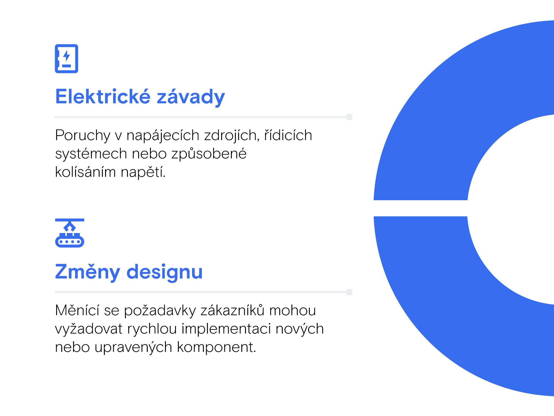 Výrobní procesy - Elektrické závady a změny konstrukce