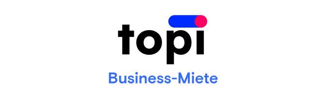 topi Logo mit dem Text Business-Miete darunter