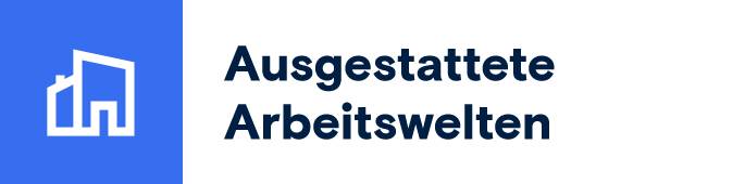 Ein abstraktes weißes Haus-Symbol auf einem hellblauen Quadrat.