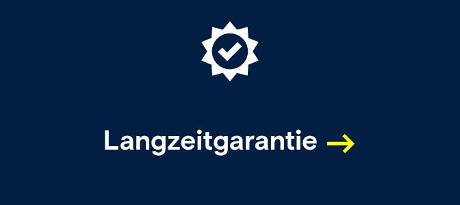 Bild mit Text Langzeitgarantie. 