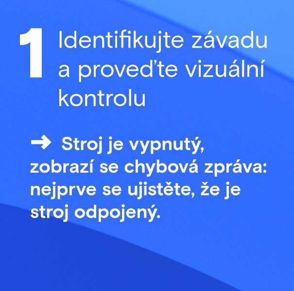 Identifikujte závadu a proveďte vizuální kontrolu