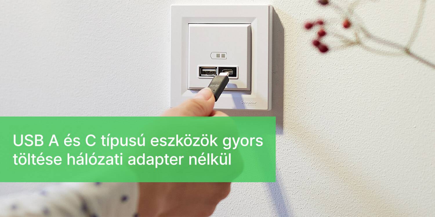 USB A és C típusú eszközök gyors töltése hálózati adapter nélkül