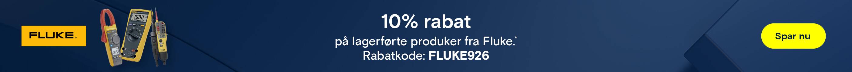 10%	rabat på lagerførte produker fra Fluke