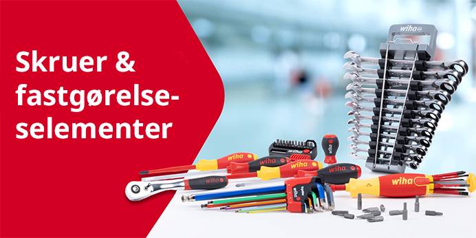 Wiha værktøjssæt til skruer og befæstelse, forskellige værktøjer.