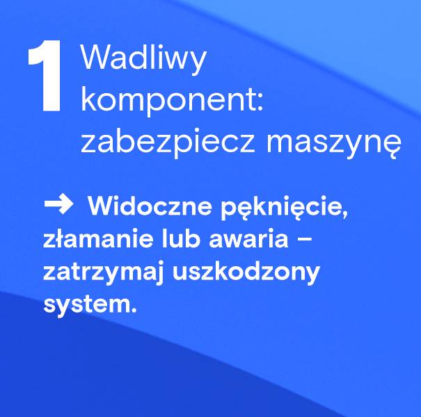 Zidentyfikuj wadliwy komponent i zabezpiecz maszynę