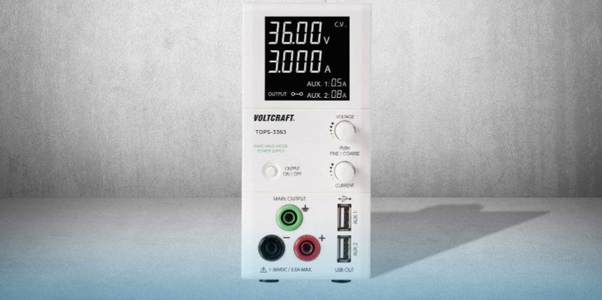 Malé laboratorní zdroje Voltcraft TOPS-3363 se dvěma USB