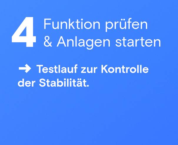 Funktion prüfen & Anlagen starten
