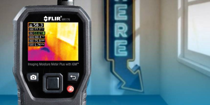 S mobilním vlhkoměrem Flir MR176 je s hrou na schovávanou konec
