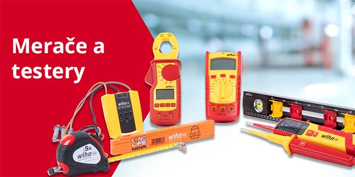Meracie a skúšobné prístroje Wiha, skladacie pravidlá, meracie prístroje a digitálne meracie prístroje.