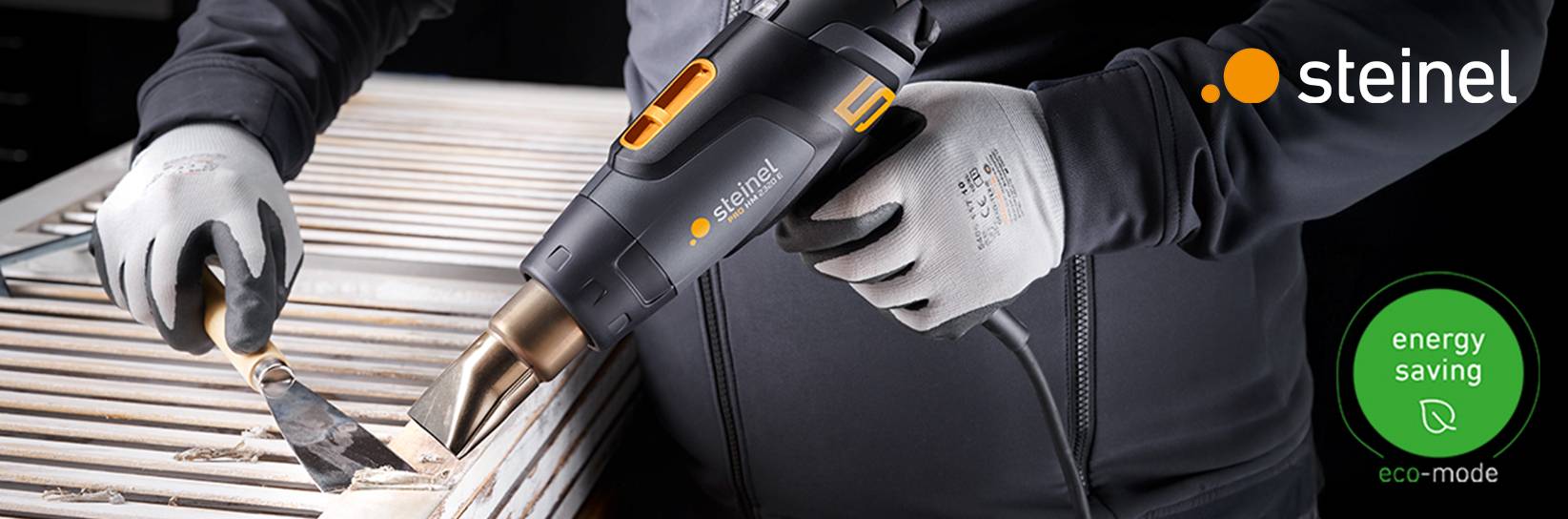 Steinel Heißluftpistole HM 2320 E in Handbetrieb.