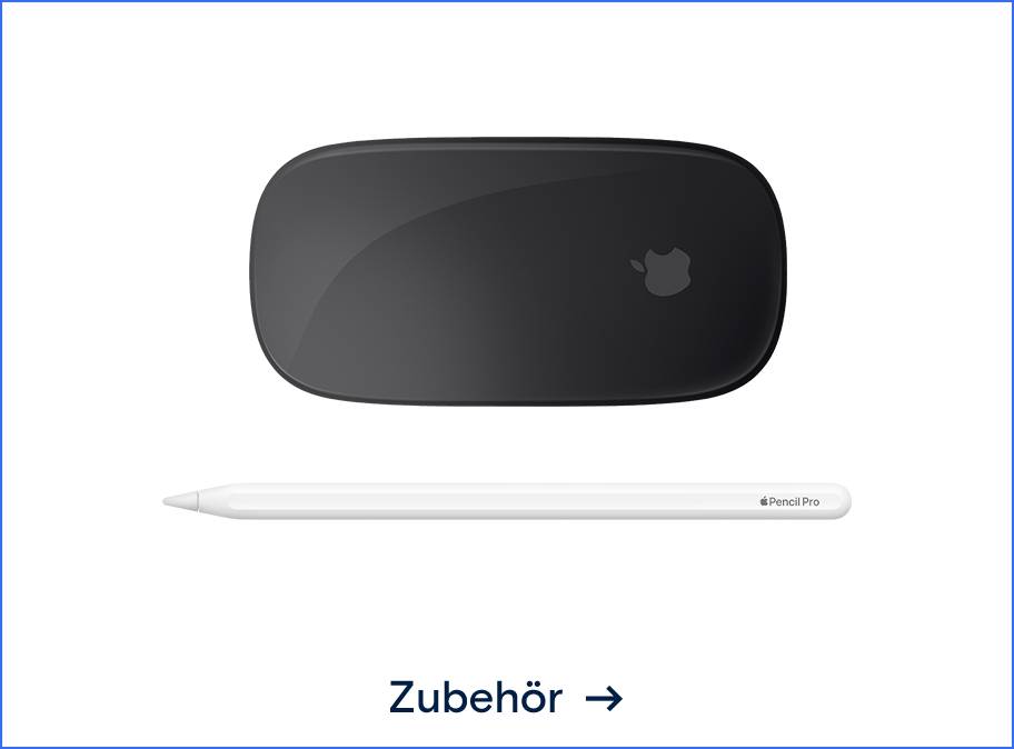 Bild der Apple Magic Mouse und des Apple Pencil. Weiterleitung zum Apple Zubehör