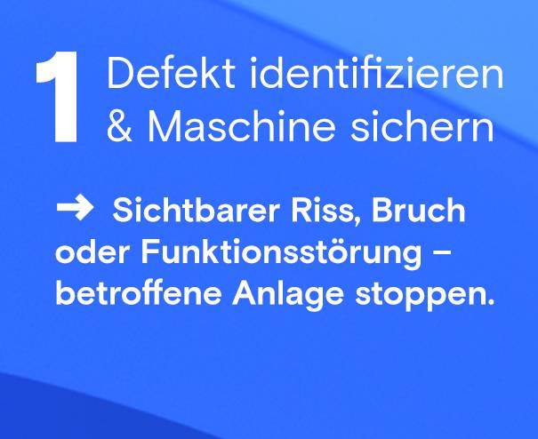 Defekt identifizieren & Maschine sichern