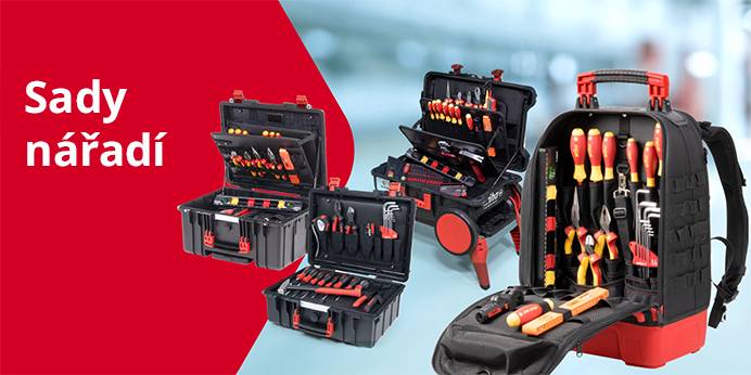 Sada Wiha s různým nářadím v batohu.