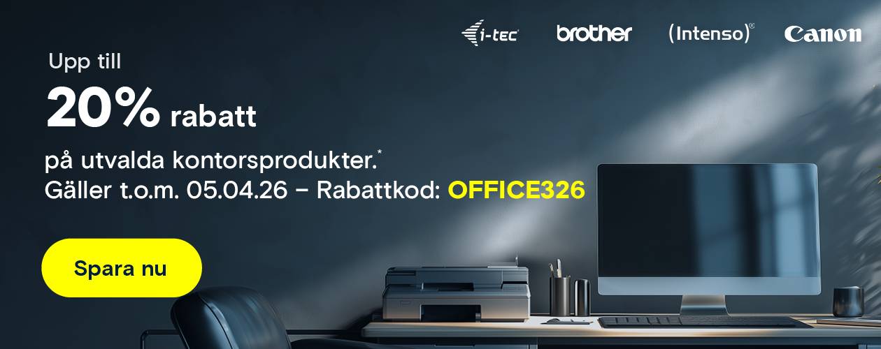 20 % rabatt på kontorsartiklar