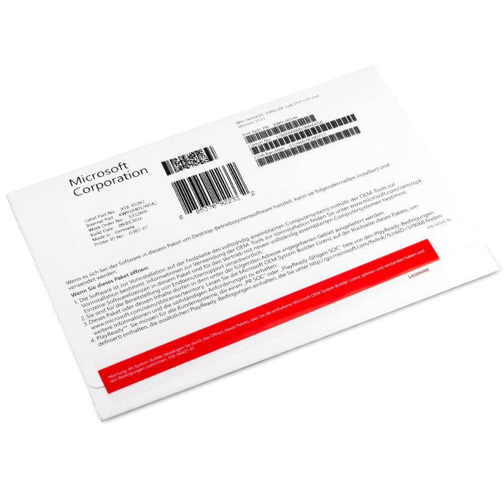 microsoft windows 10 home 64bit systembuilder version