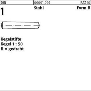 Kegel 1 : 50 gedreht Abmessung: B 5 x 36 VE=S DIN 1 Stahl Form B Kegelstifte 100 St/ück