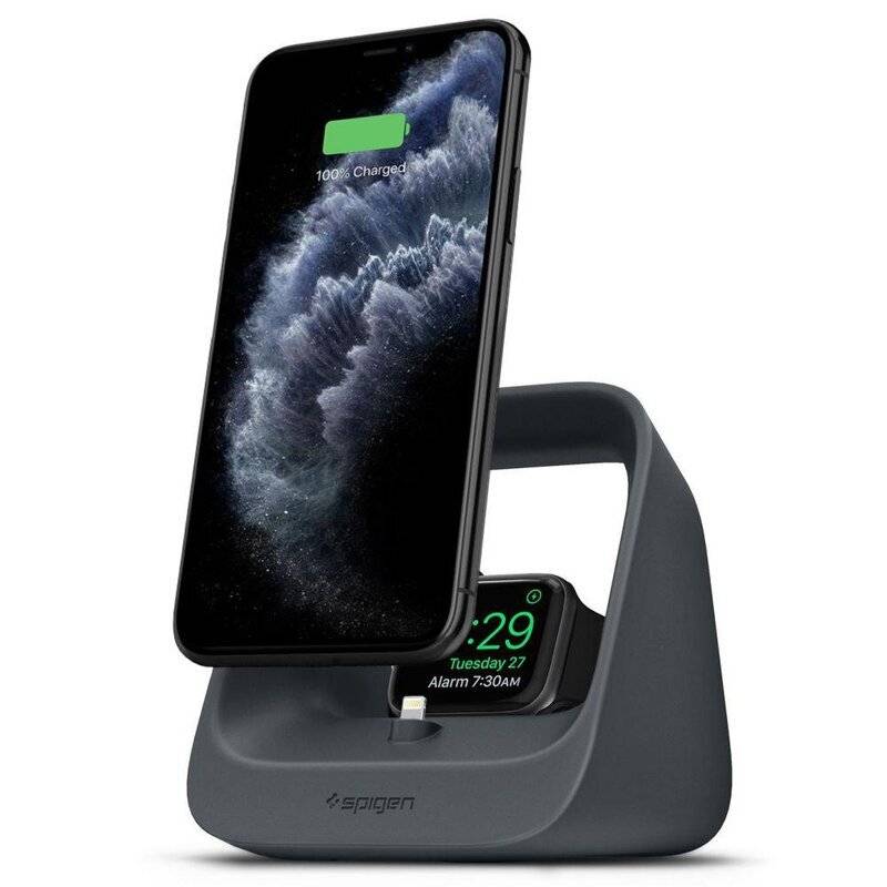 Spigen 2in1 Ladestation Stander Docking Fur Iphone Handy Stander Apple Watch Lle Serien Airpods Airpods Pro Kaufen