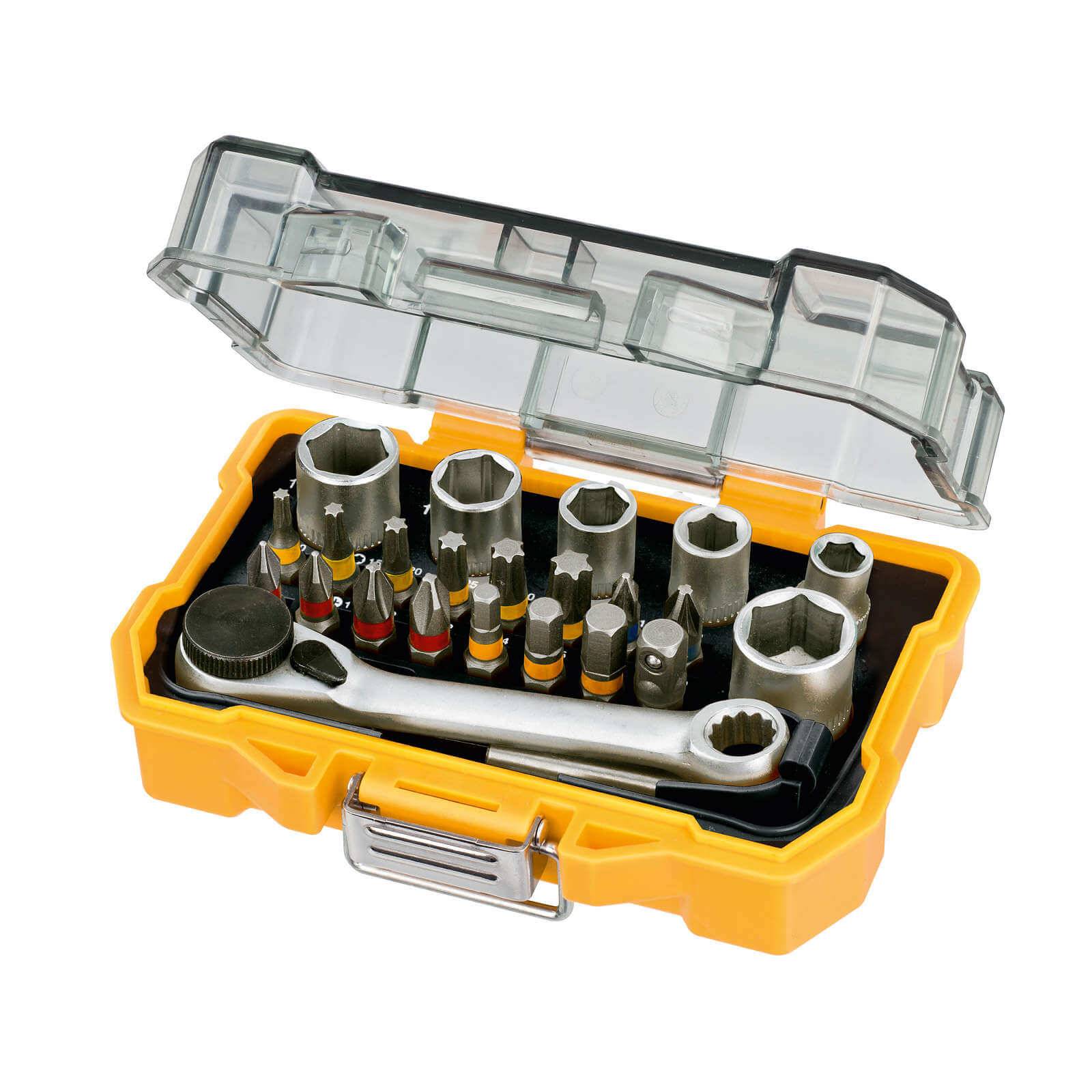 Bosch Schrauberbit-Set 26 tlg mit Ratsche Bit Bits Set Kunststoffbox Bithalter