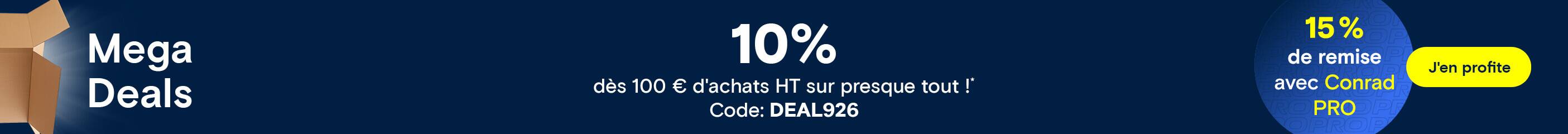Conrad Mega Deals jusqu'à 10 % de remise